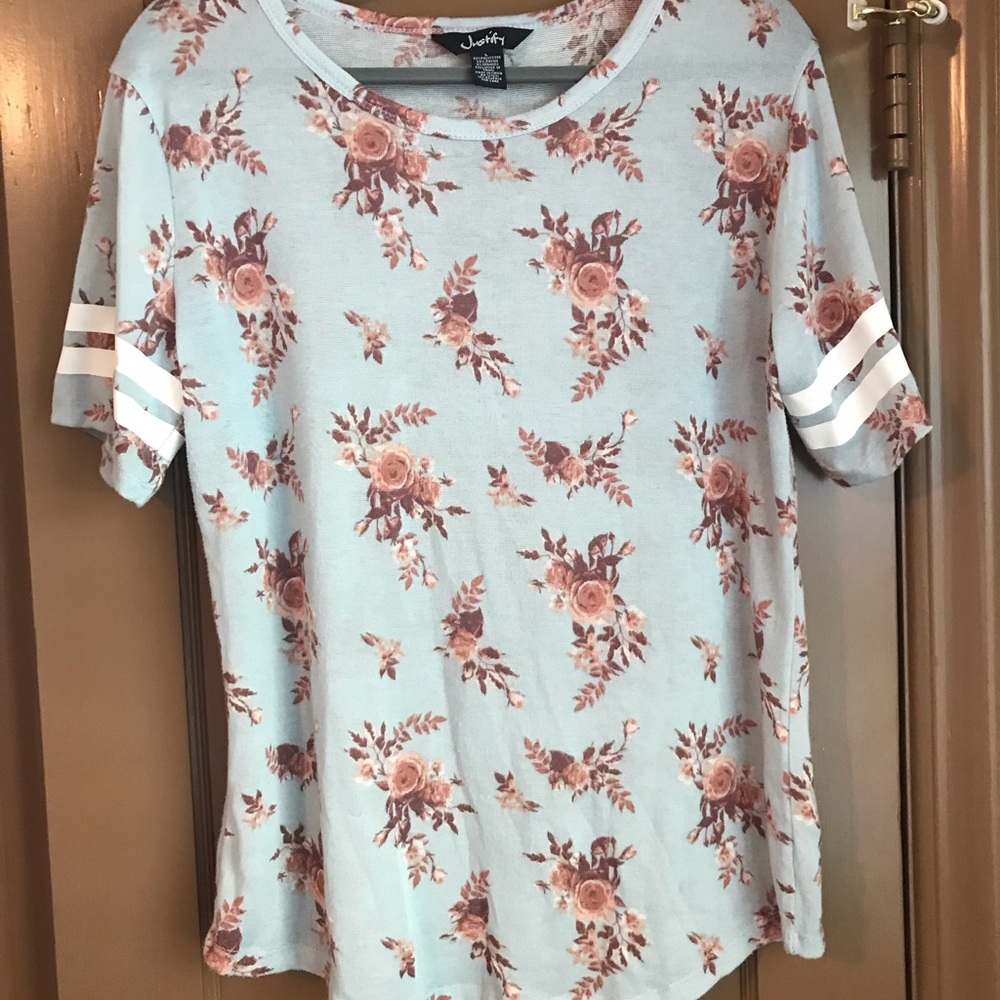 Blue floral shirt